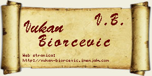 Vukan Biorčević vizit kartica